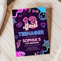 Treize Neon Adolescent fête d'anniversaire