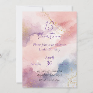 Invitation Treizième Anniversaire-Rêve d'adolescente