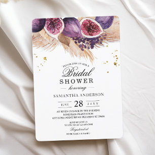 Invitation Trendy Beauty Figues Violettes & Pampas