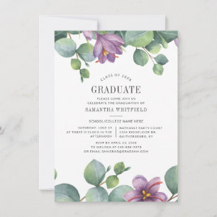 Invitation Trendy Eucalyptus Floral 2022 Graduation Party