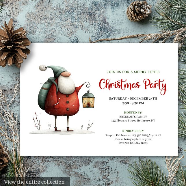 Invitation Trendy Funny Santa Christmas Celebration Invites (Trendy Funny Santa Christmas Celebration Invitation)