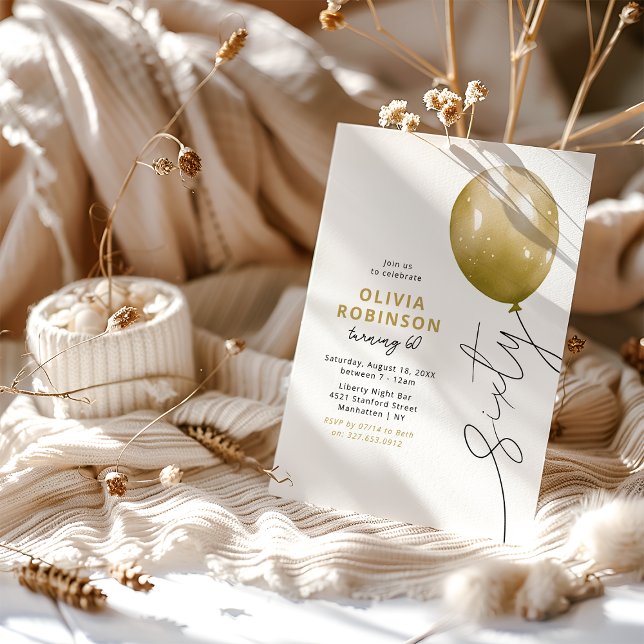Invitation Trendy Gold Balloon 60th Birthday (Créateur téléchargé)