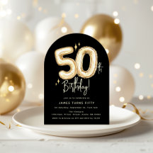 Trendy Gold Fifty Balloon Fête d'anniversaire 50 a