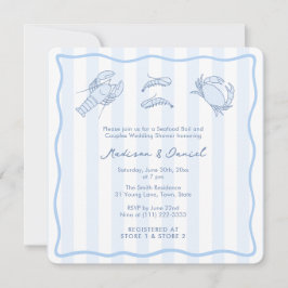 Invitation Trendy Hand-Drawn Seafood Boil Wedding Shower