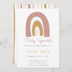 Invitation Trendy Rainbow Theme blush moutarde rose Sprinkel