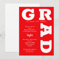 Trendy Red and White Graduation