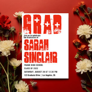 Invitation Trendy Rustic Grunge Nurse Graduation Party