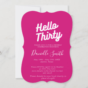 Invitation Trente Anniversaire Fête Rose Chaud
