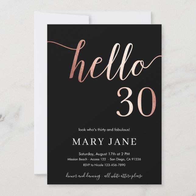Invitation Trente ans, 30e anniversaire (Devant)