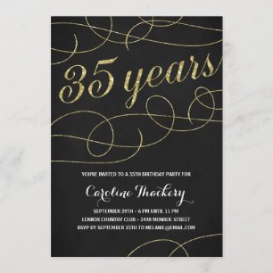 Invitation Trente-cinquième fête d'anniversaire de feuille