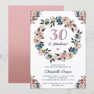 Invitation Trente et fabuleux Elégant 30ème anniversaire
