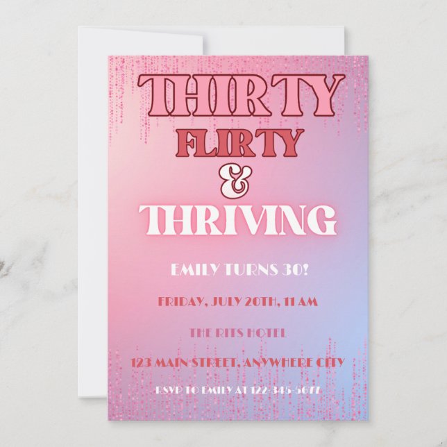 Invitation Trente Flirty Et Trente Anniversaire (Devant)