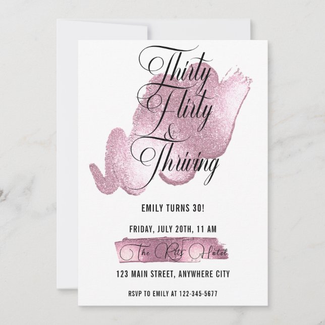 Invitation Trente Flirty Et Trente Anniversaire (Devant)