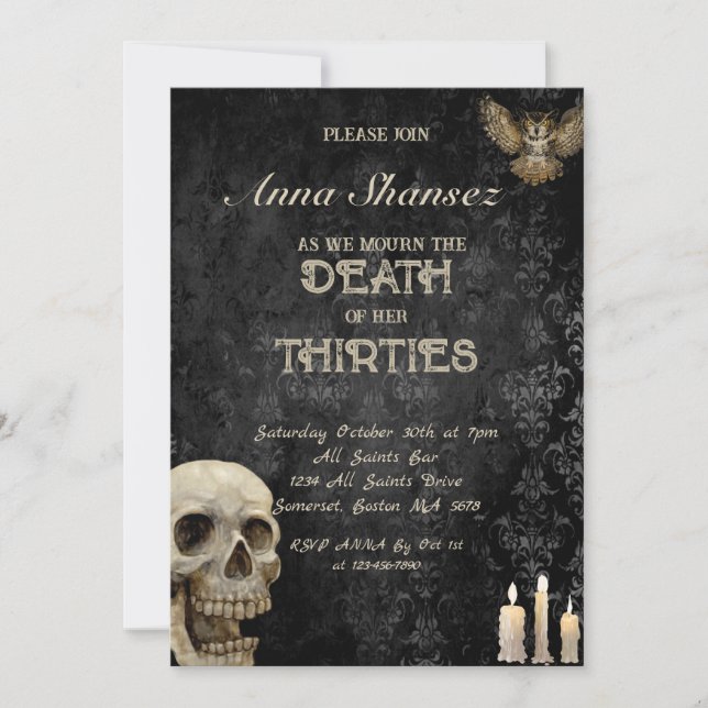 Invitation Trente Halloween 30ème, 40ème anniversaire fête (Devant)