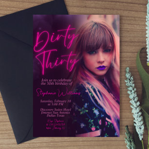 Invitation Trente minimalistes avec photo