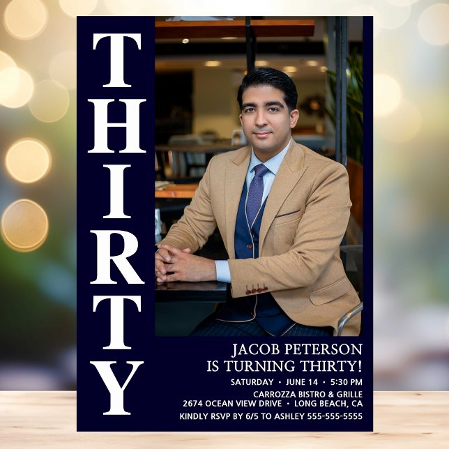 Invitation TRENTE Photo moderne 30e fête d'anniversaire (Créateur téléchargé)