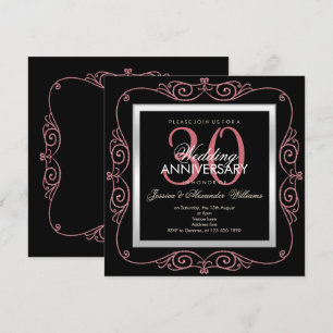 Invitation Trentième anniversaire de mariage encadré de perle