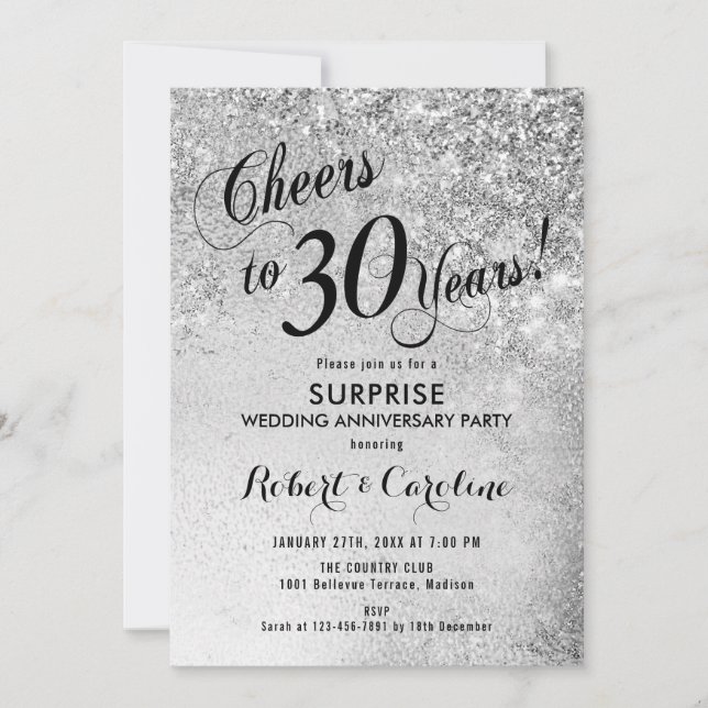 Invitation Trentième anniversaire de mariage surprise - Argen (Devant)