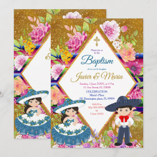 Invitation Tres Anos Marine Mexicaine Fiesta Baptême Invitati