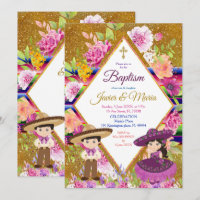 Tres Anos Purple Mexicain Fiesta Baptême Invitatio