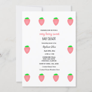 Invitation Très Berry Sweet Strawberry Baby shower bébé fille