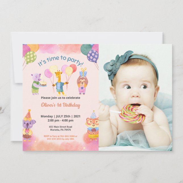 Invitation Très drôle | Enfants Photo Anniversaire (Devant)