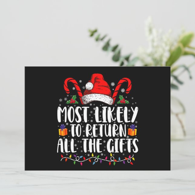 Invitation Très Probable De Retourner Tous Les Cadeaux Noël (Debout devant)