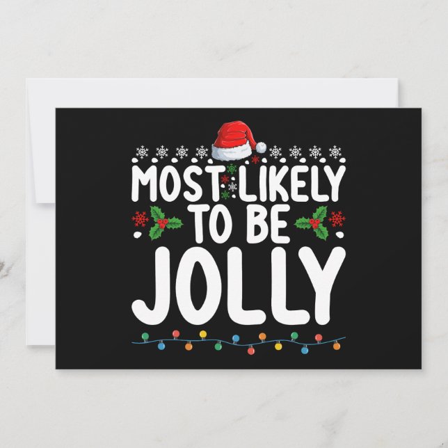 Invitation Très Probable D'Être Jolly Fête De Noël De Famille (Devant)