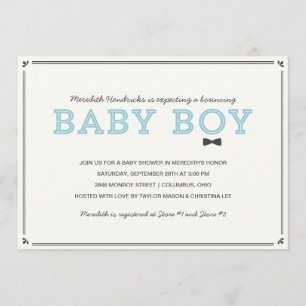 Invitation Très Vintage   Baby shower garçon