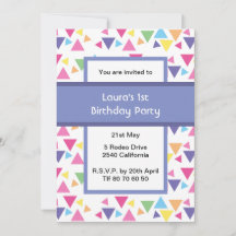 Triangles Arc-en-ciel 1er Anniversaire Violet