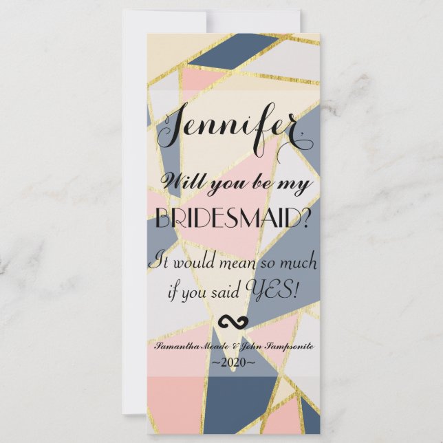 Invitation Triangles géométriques Élégants Multicolor (Devant)