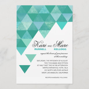 Invitation Triangles géométriques épousant la turquoise