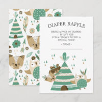 Tribal Woodland Wild Un Baby shower Déchets Raffin