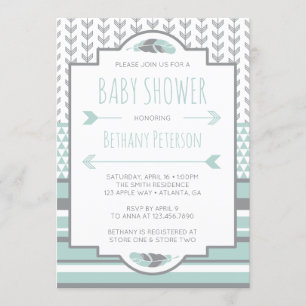 Invitation tribale de baby shower, Aztèque,