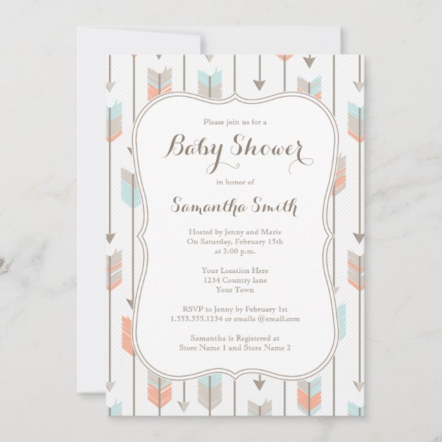 Invitation tribale de baby shower de garçon de (Devant)