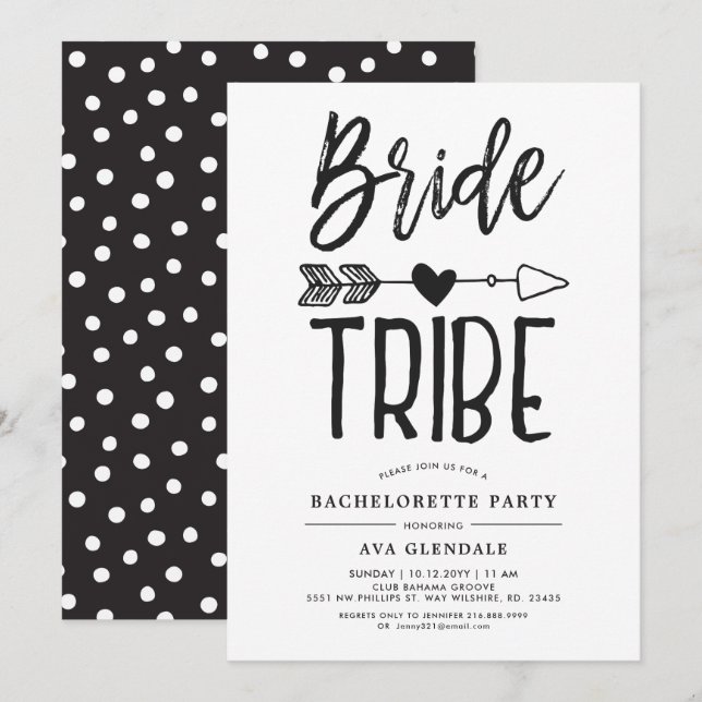 Invitation Tribe de mariée | Bachelorette (Devant / Derrière)