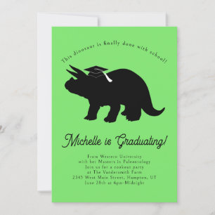Invitation Tricératops Dinosaur Graduation Party