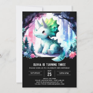 Invitation Tricératops pour enfants de Bohême Anniversaire