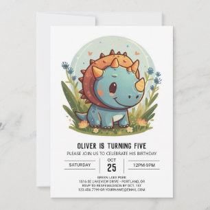 Invitation Tricératops Printable Dinosaur Boy Anniversaire