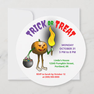 Invitation Trick or Treat avec Jack O'lantern