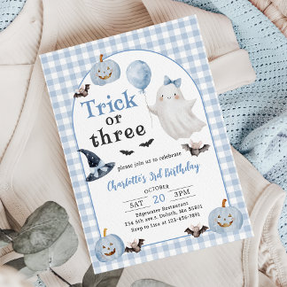 Invitation Trick Or Treat Halloween Fantôme 3e Anniversaire