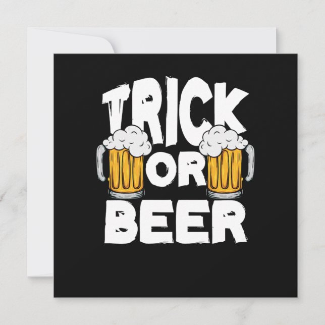 Invitation Trick Ou Bière Halloween Citrouille Trick Ou Treat (Devant)