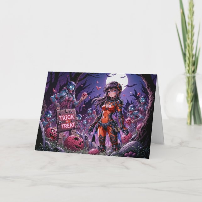 Invitation Trick ou traiter Halloween Zombies distribuer le c (Devant)