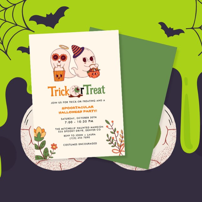 Invitation Trick ou traiter Retro Spooktacular Halloween Part (Créateur téléchargé)