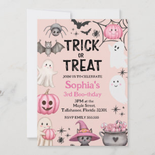 Invitation Trick Ou Trois Fantôme D'Halloween 3ème Fête D'Ann