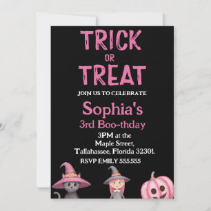 Invitation Trick Ou Trois Fantôme D'Halloween 3ème Fête D'Ann