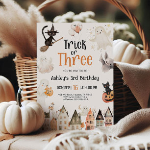 Invitation Trick ou trois Halloween 3e anniversaire