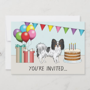Invitation Tricolor Papillon Joyeux Chien coloré Anniversaire