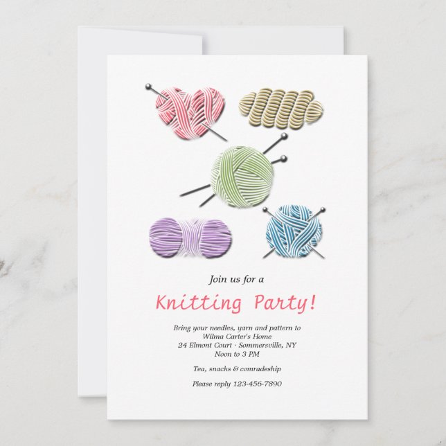 Invitation Tricot de collecte de fils (Devant)