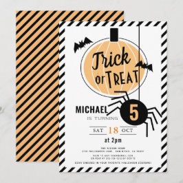 Invitation Tricoter ou traiter Citrouille orange Halloween An